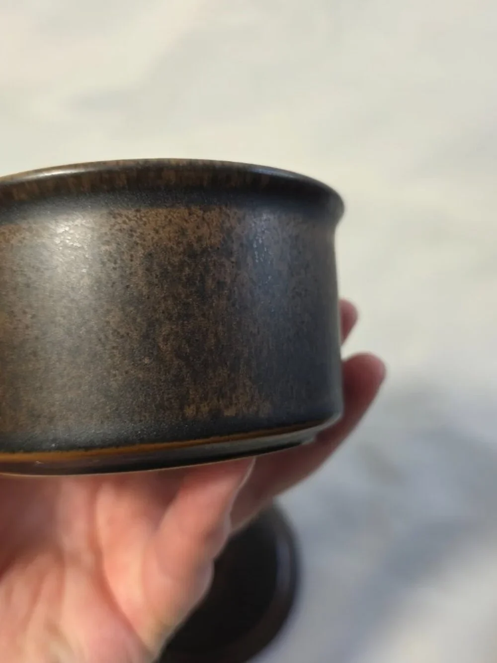 Arabia of Finland Rushka Sugar Bowl with Lid Light & Dark Brown Spotted NEW
